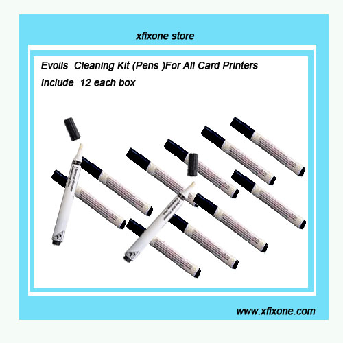 Evoils  Cleaning Kit (Pens )For All Card Printers  Include  12 each box