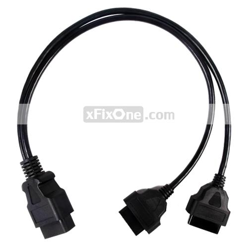 30cm 16 pin OBD2 OBDII Splitter Extension Y Cable J1962 Male to Dual J1962 Female OBD connectors Cables
