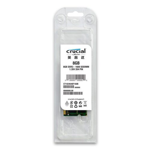 Crucial 8GB SO-DIMM RAM Laptop RAM Memory SODIMM DDR3 PC3-12800 CT102464BF160B