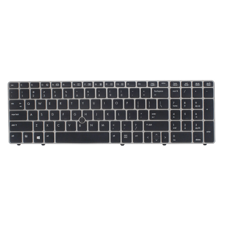 New Keyboard for HP Elitebook 8560P 8570P 8560B Laptop with Black Frame & Pointer