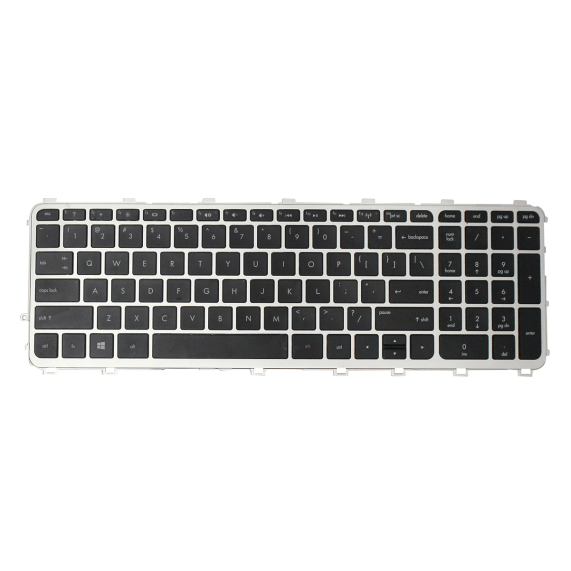 New Keyboard for HP Envy TouchSmart 15-J 17-J Laptops w/ Silver Frame