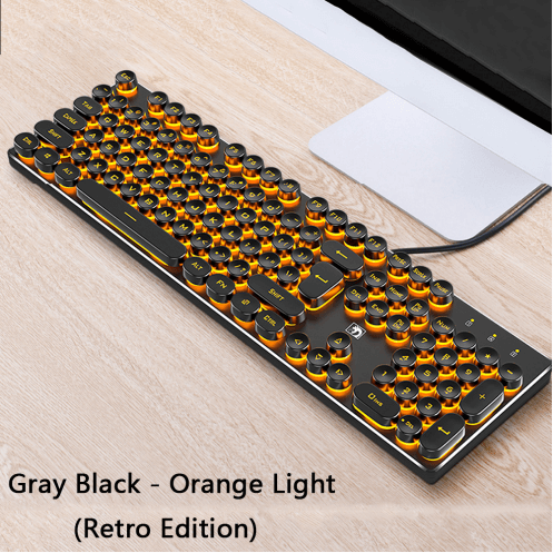 Mechanical laptop keyboard Gray black - orange yellow light
